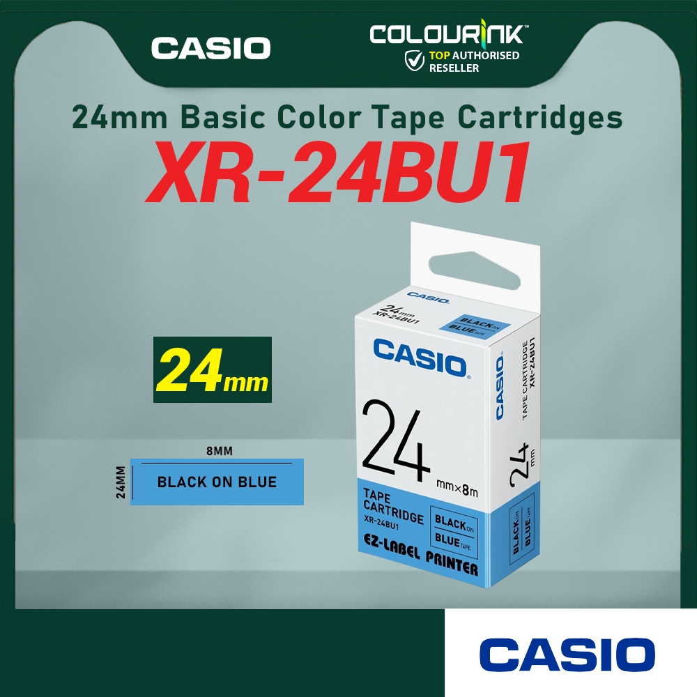 CASIO ORIGINAL GENUINE 24MM EZ LABEL TAPE FOR KL-120 KL-130 KL-820 KL-60 KL-HD1 KL-8400 KL-G2