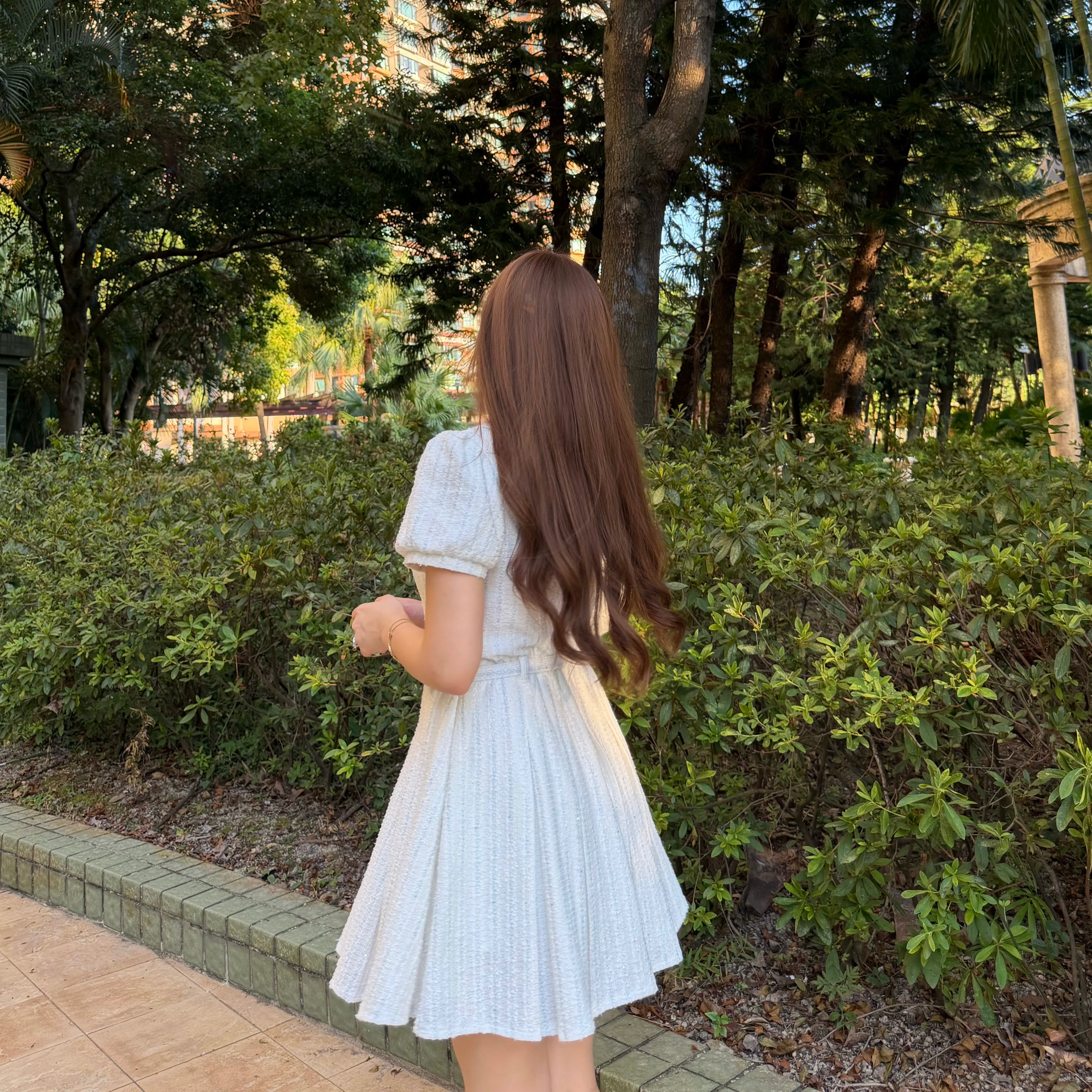 #HANNA-made# The Classic Pleated Tweed Dress
