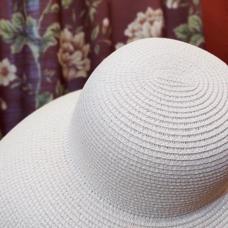 Hepburn Style White Summer Vocation Wide-Brim Sun Hat(MT906)