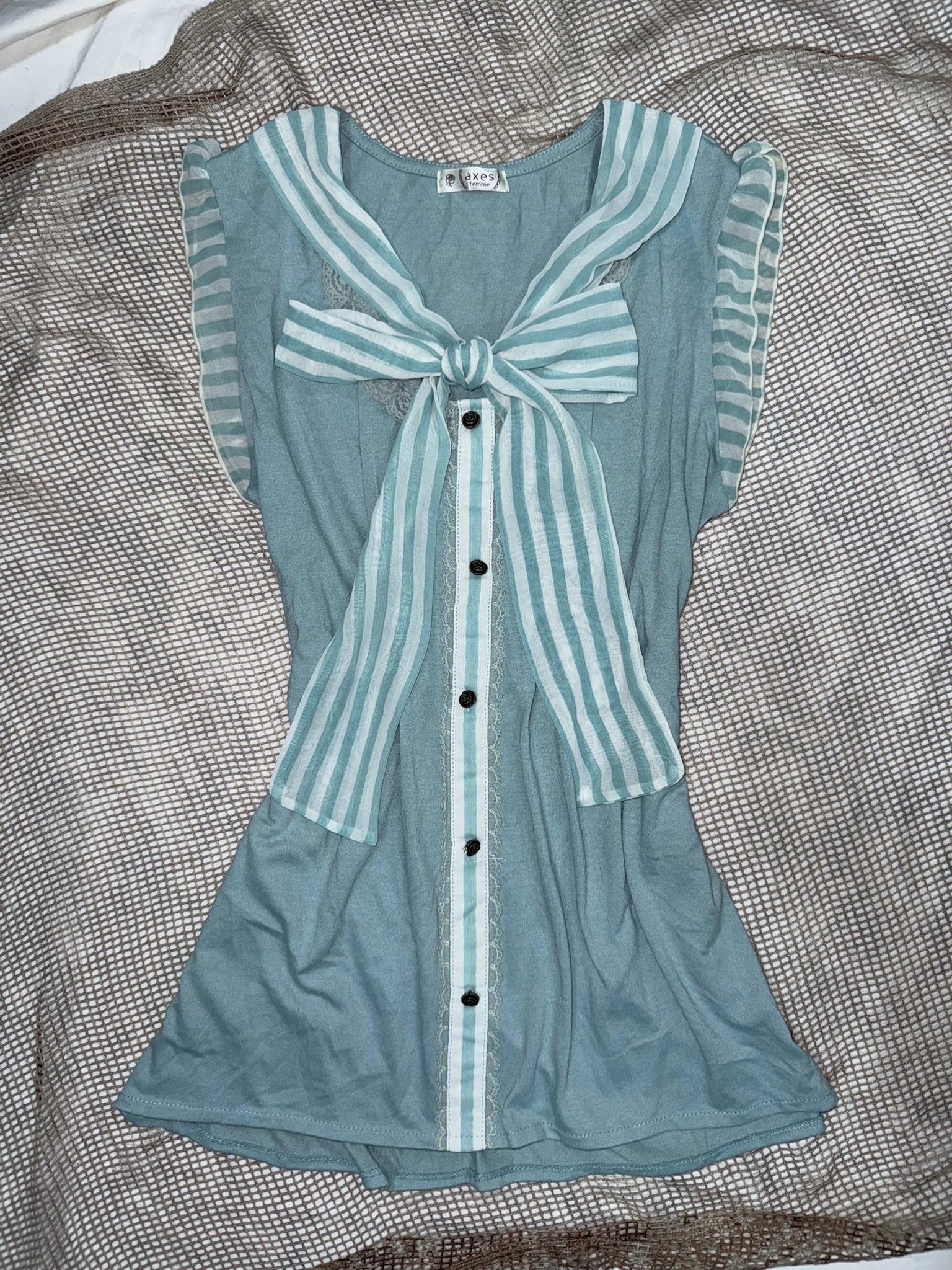 Axes Lace-Trimmed Nautical Style Tunic