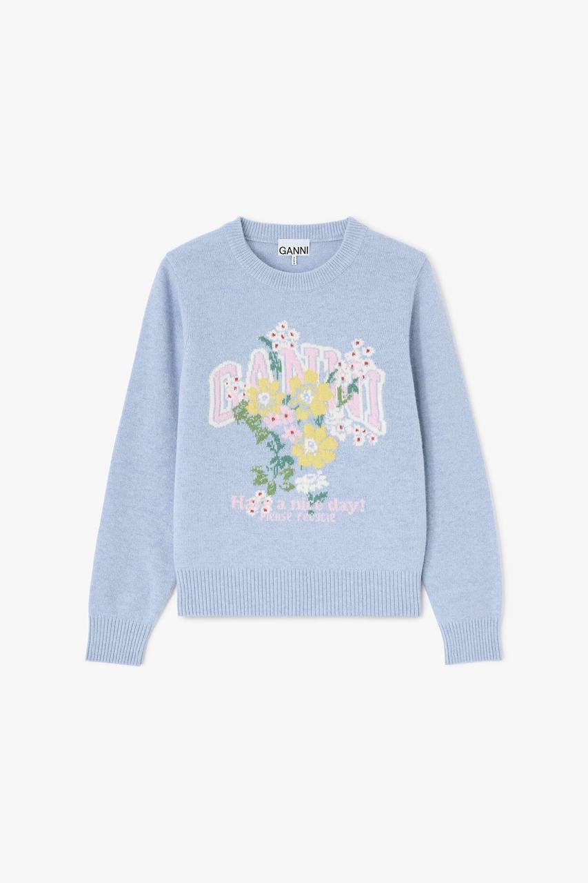 限時優惠 ❤️新款🆕訂貨🍒GANNI 長袖冷衫  清新可愛藍色花花~ Size XS S M L 