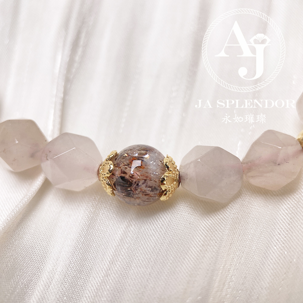 CY-01 黑金超七紫羅蘭玉14K包金手鏈