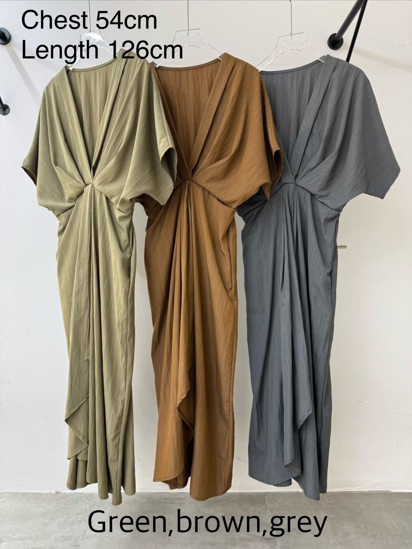 M24 V 領扭結垂墜感連身長裙