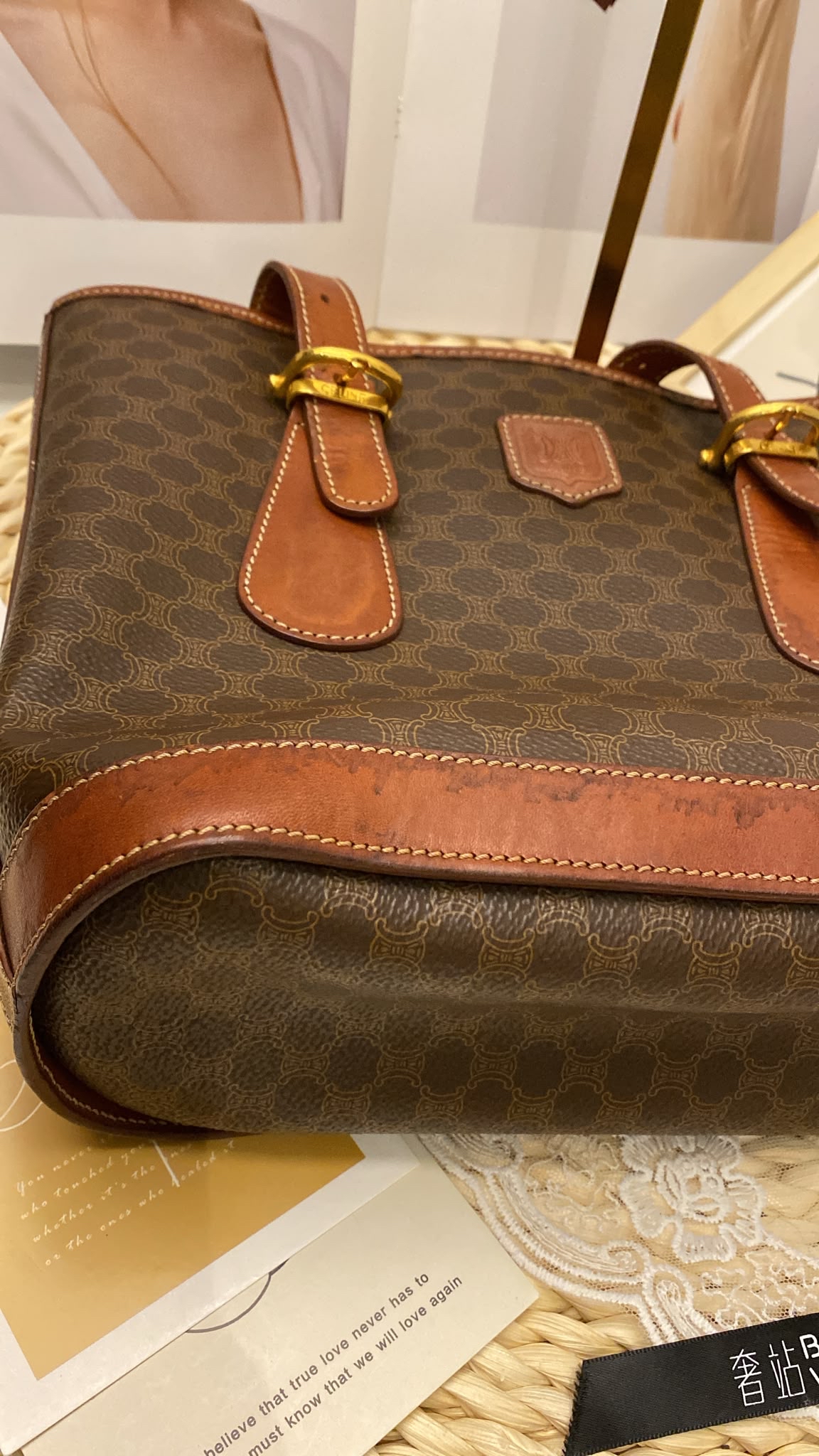 Celine Vintage Macadam Triomphe Bucket Bag
