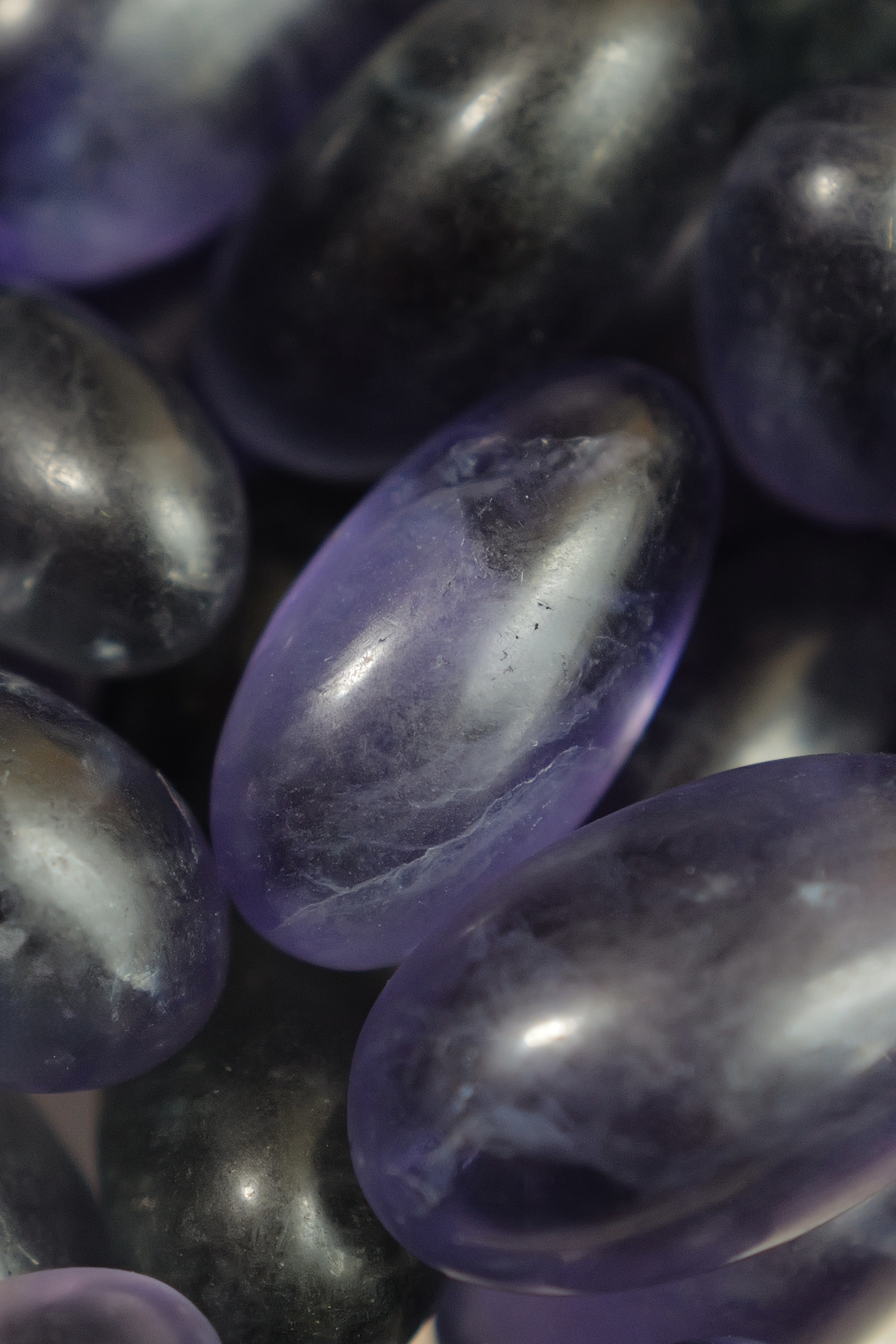 ༒紫藍綠螢石鵝蛋粒100g 包裝༒ FL.a097H18JG1*5T