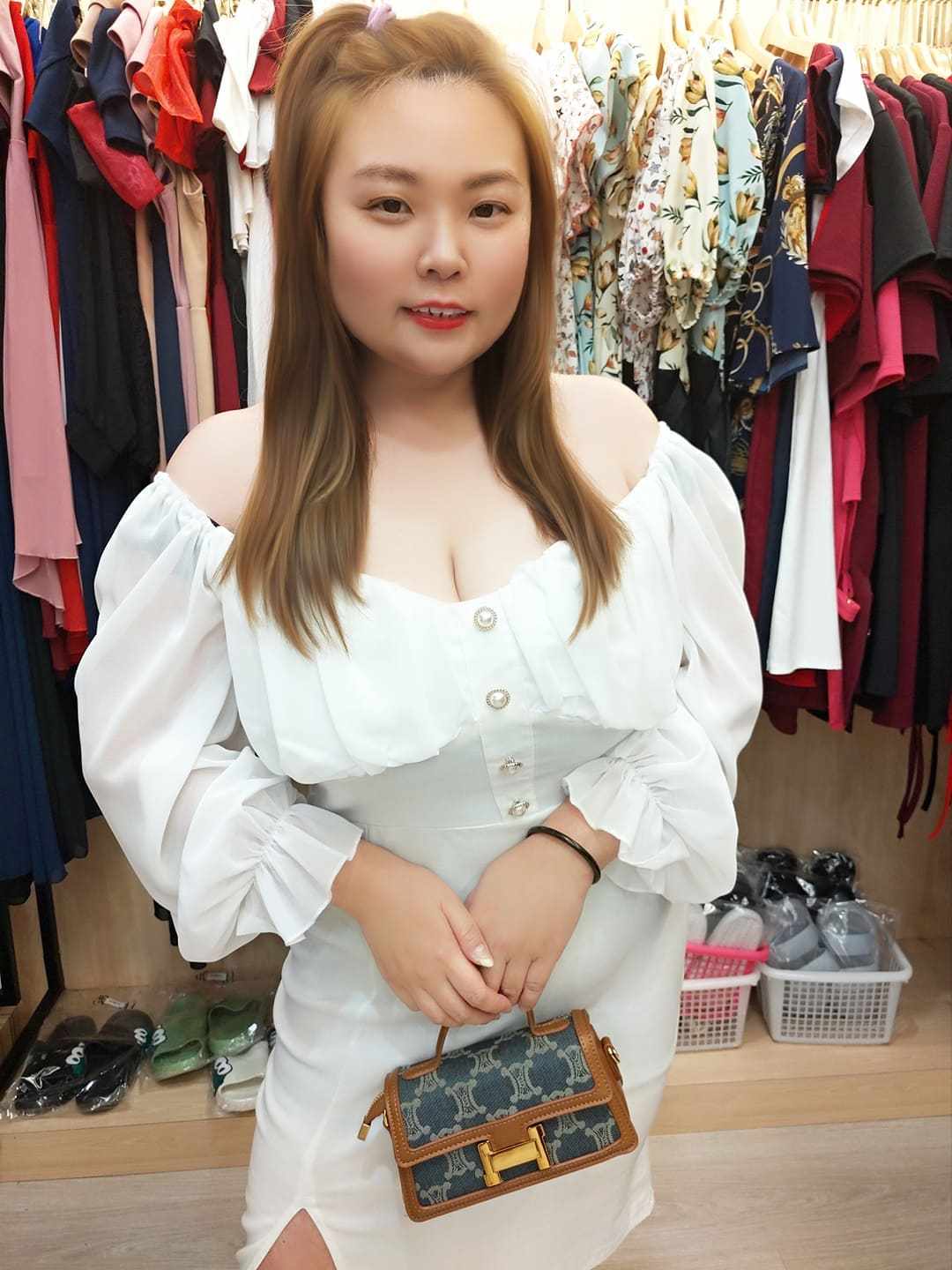 TT381/BB0020 🔥特价🔥长袖胸褶皱排扣修身礼服