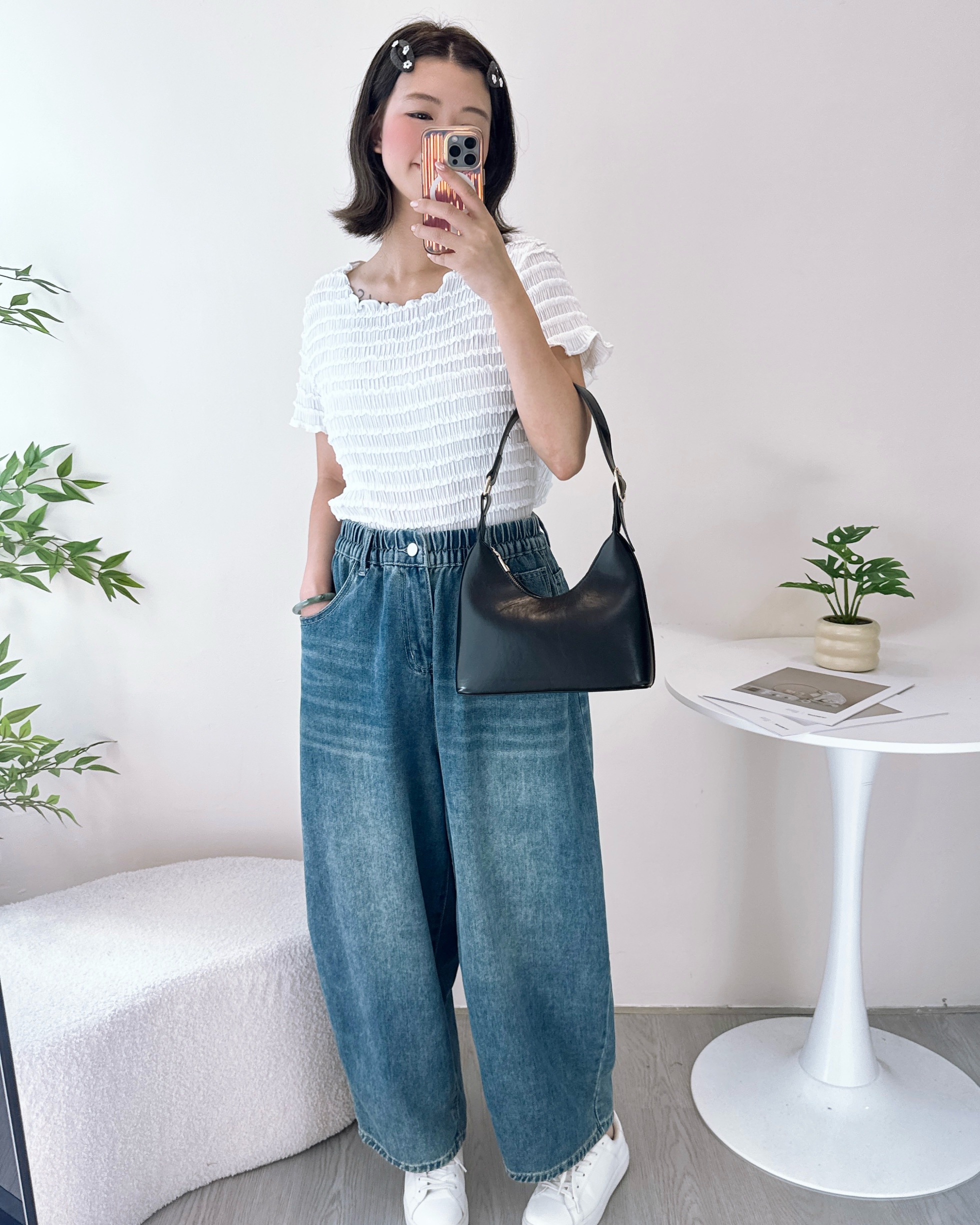 男友風柔軟闊休閒牛