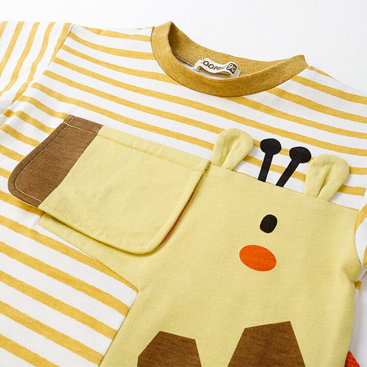 🇯🇵預訂 日本直送🇯🇵Zoomic兩色立體動物耳朵翻蓋條紋短袖T恤