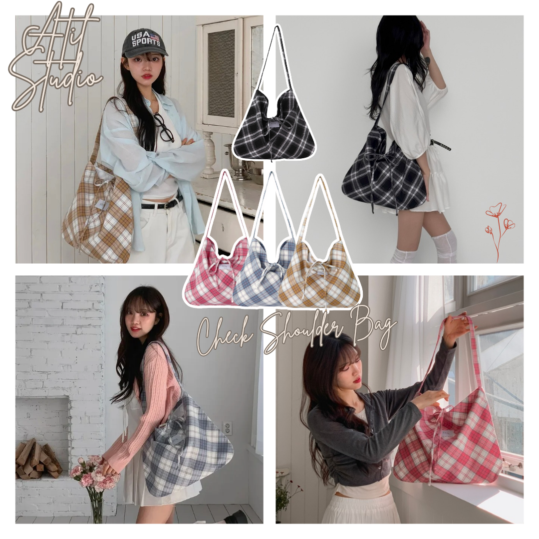 Atil Studio Cozy Check Shoulder Bag