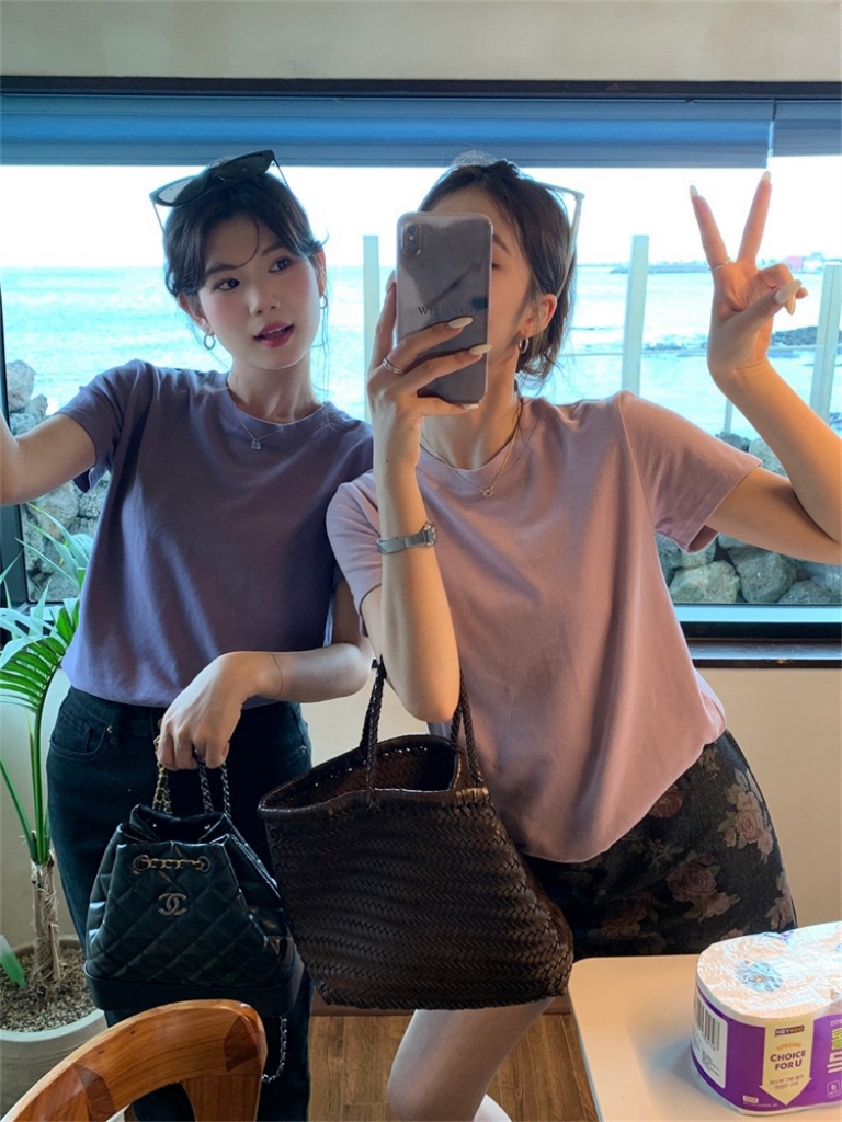 Cloudy Puff Round Neck Tee 云朵泡泡纯色圆领磨毛Tee (11 Colours)