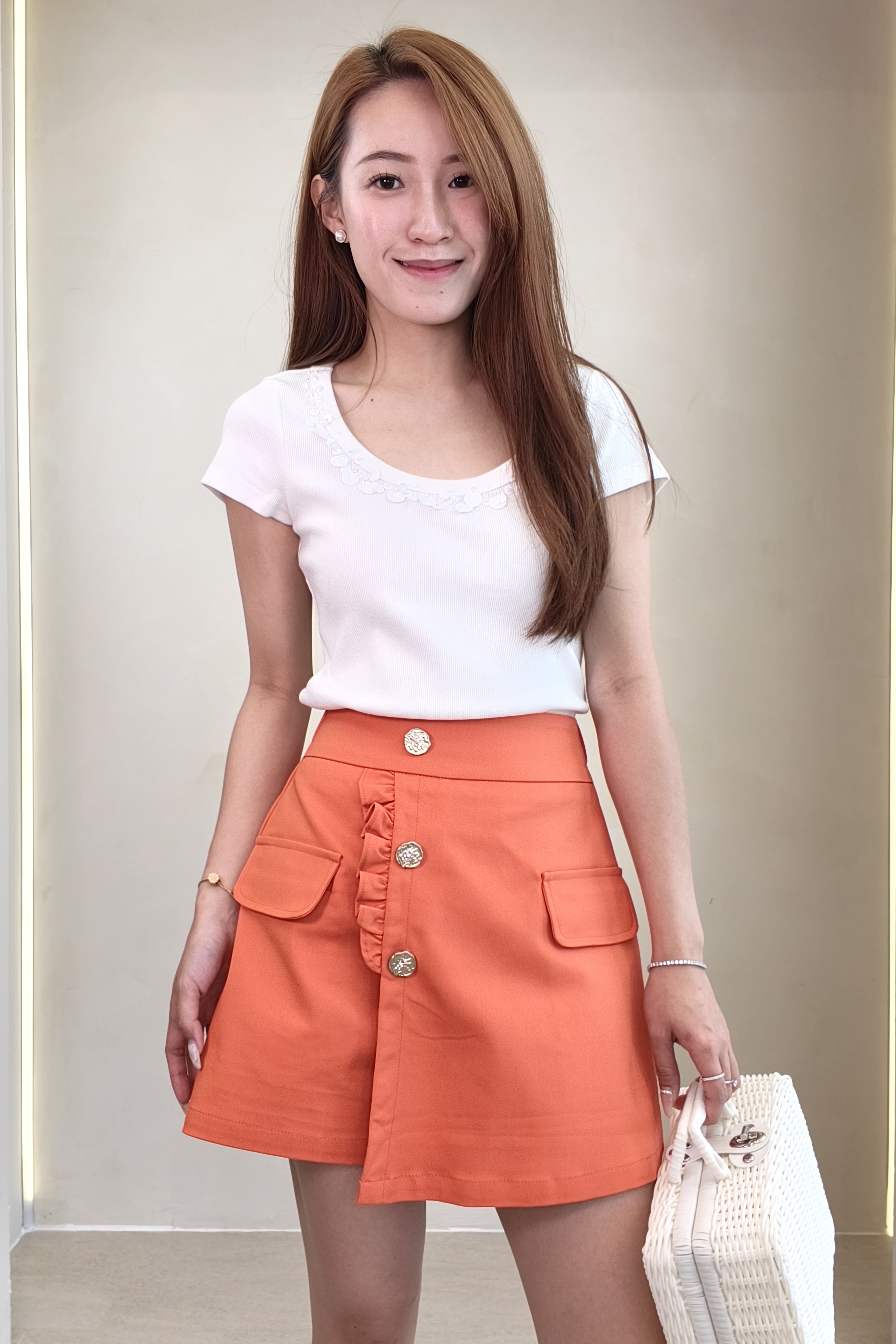 CB2530 Embellished Scoop Neck Cap Sleeve Knit Top
