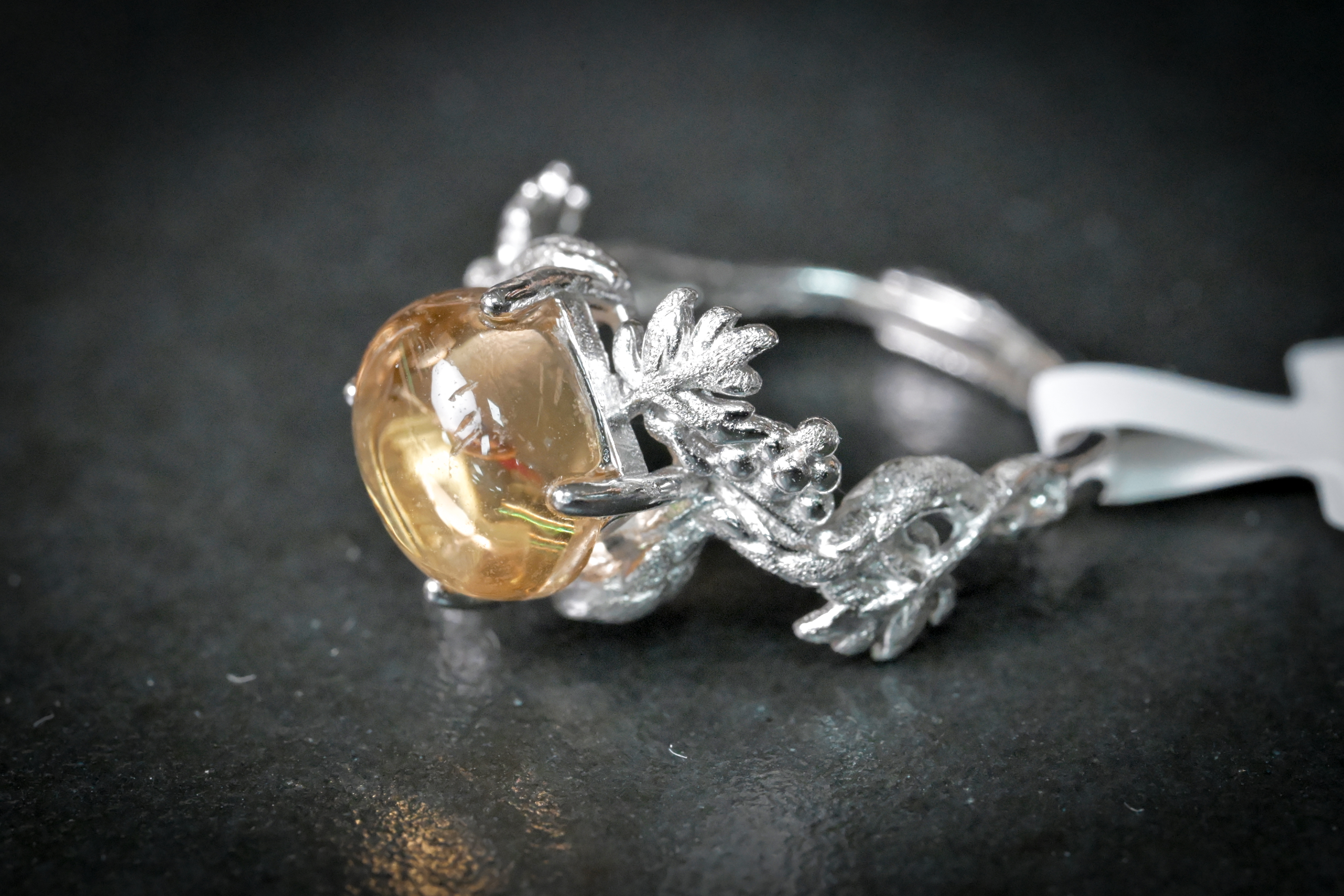 黃水晶純銀戒指 #023｜日信水晶 身心工房｜Yellow Citrine Sterling Silver Ring #023