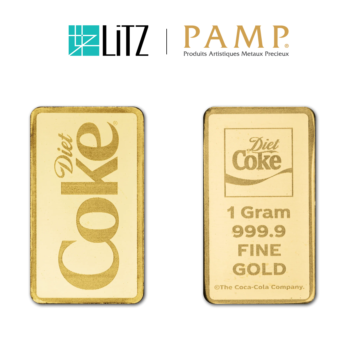  [1 gram] LITZ PAMP x Diet Coke Limited Edition Gold Bar (999.9) PG086