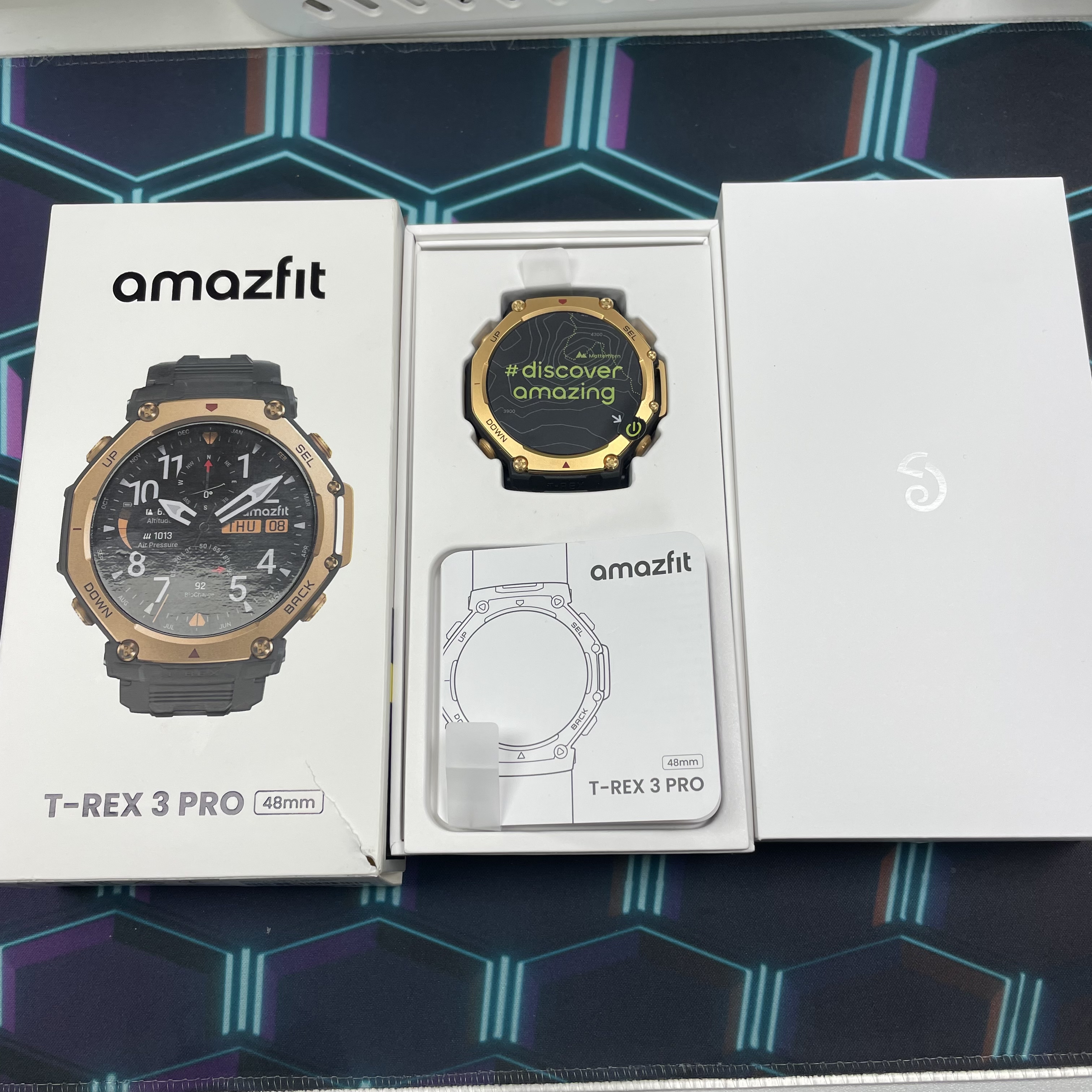 *6613 Amazfit T-REX 3 Pro Smart Watch 全新機 48mm 黑金 black gold