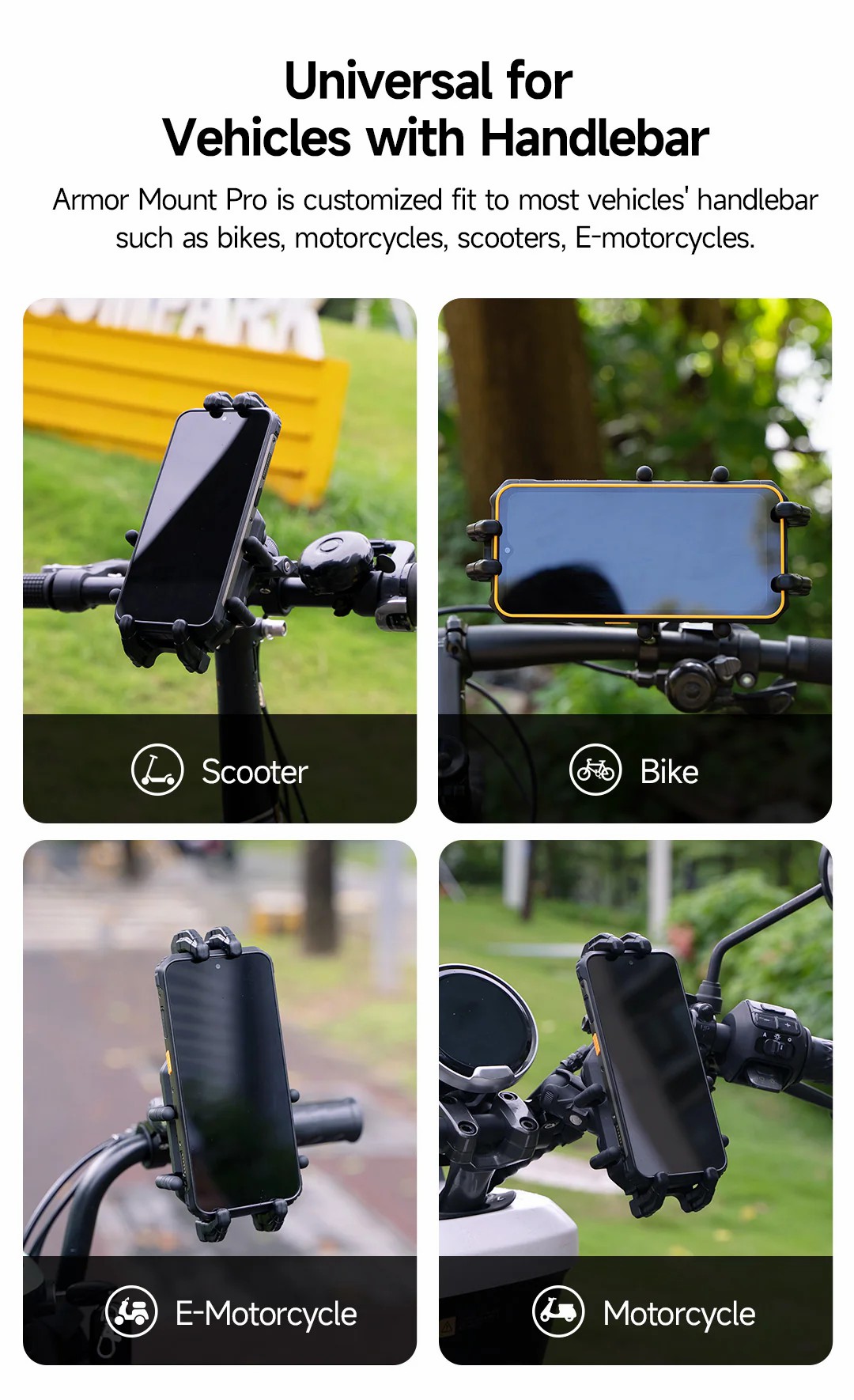 Ulefone Armor Mount Pro AM02 厚款 360° 旋轉自行車支架 Universal Handlebar Phone Mount