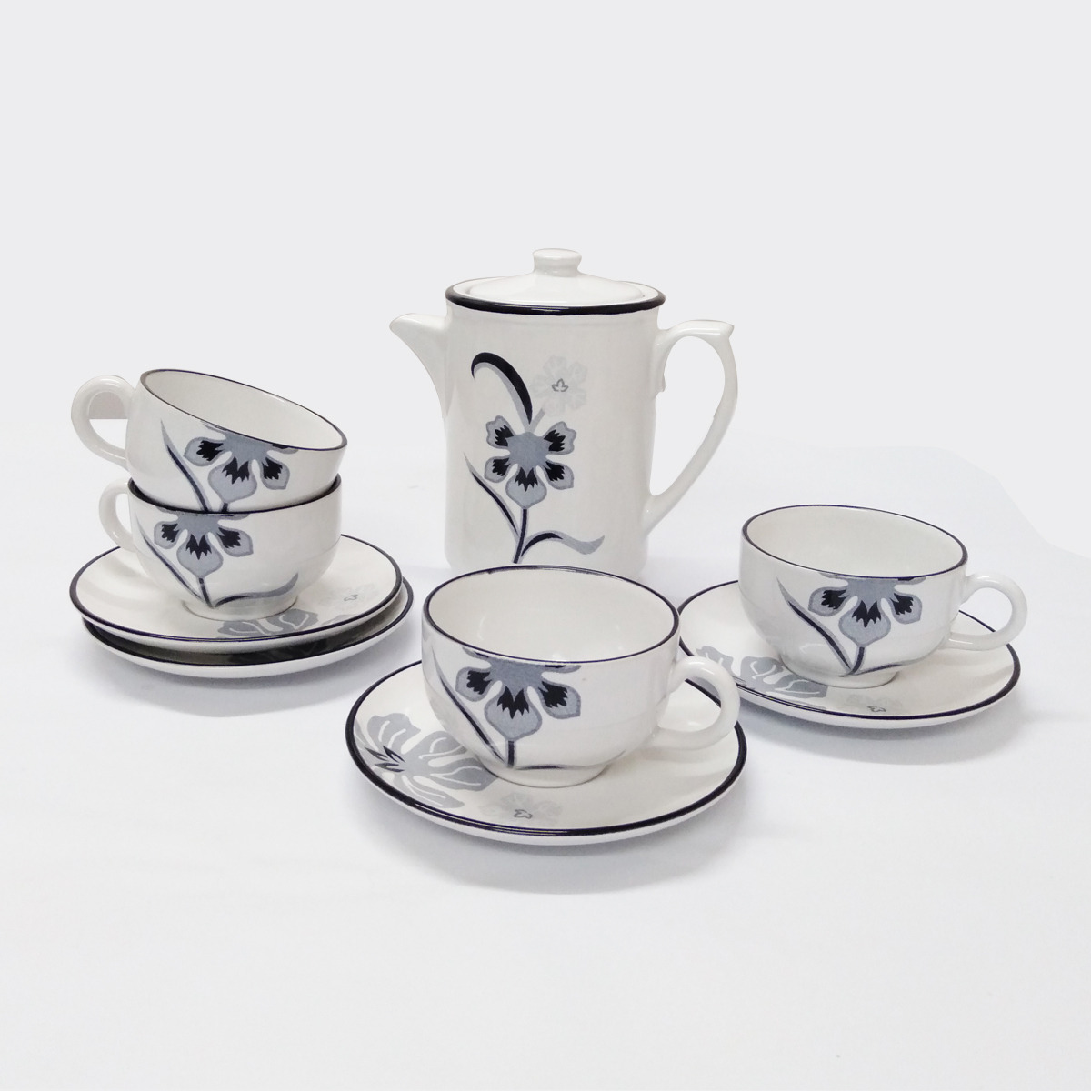 Festive Floral Black - Beverage Set