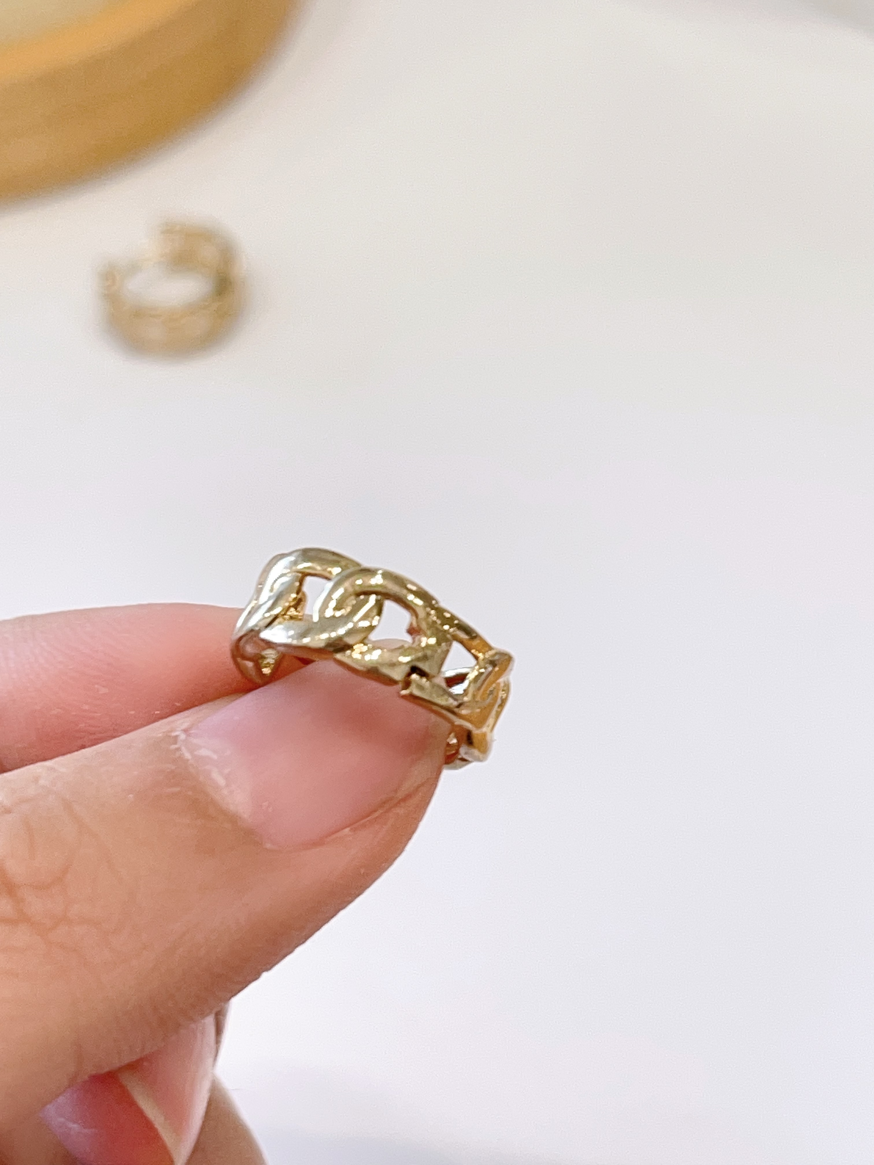 极简镂空环环相扣耳扣耳环