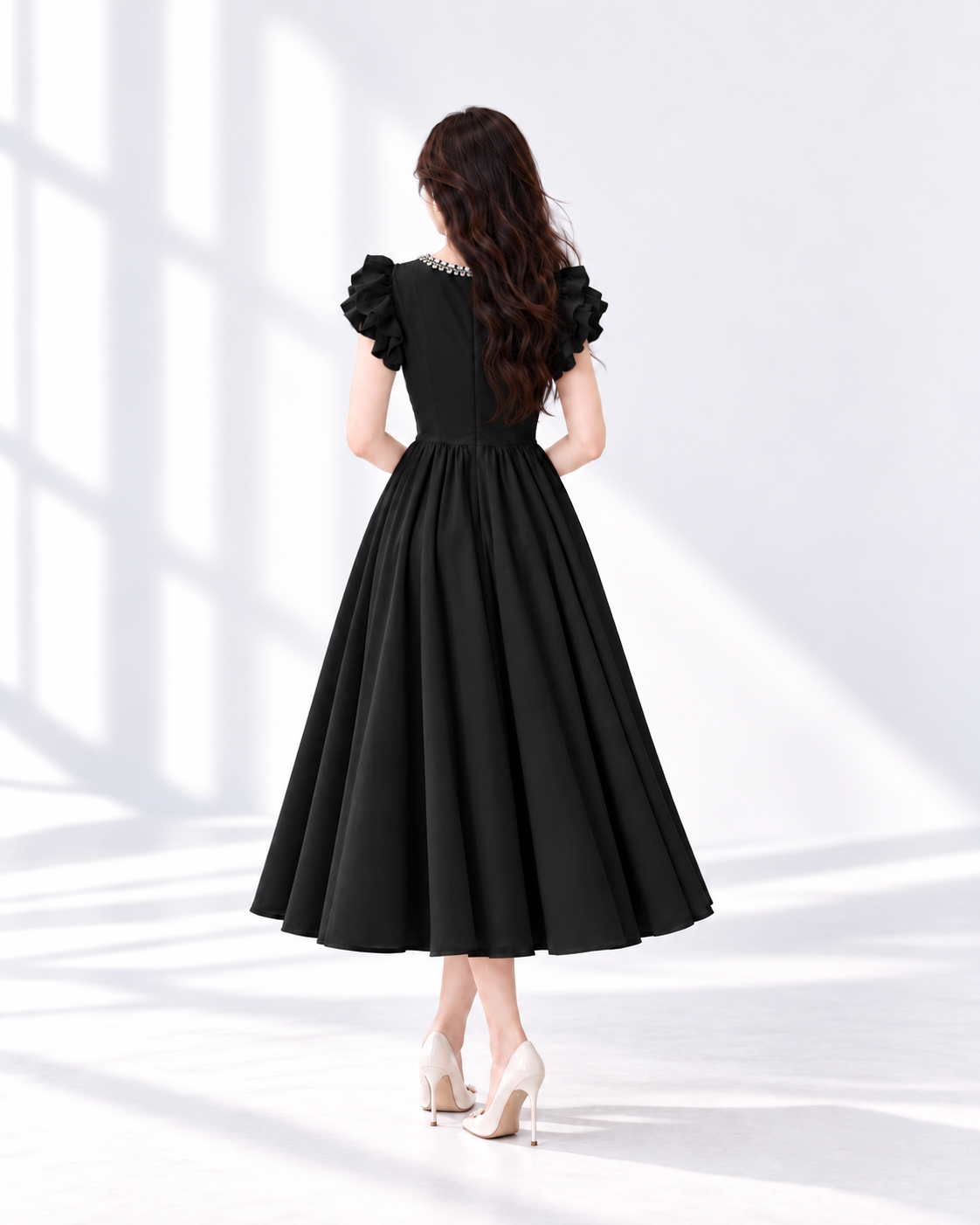5155 Cornelia 2 Colour Midi Dress