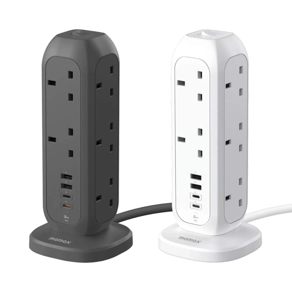 MOMAX 1‑Plug PD35W 11位拖板 US11A｜PD 快充・11 插位・過載保護・家居/辦公必備拖板｜香港行貨