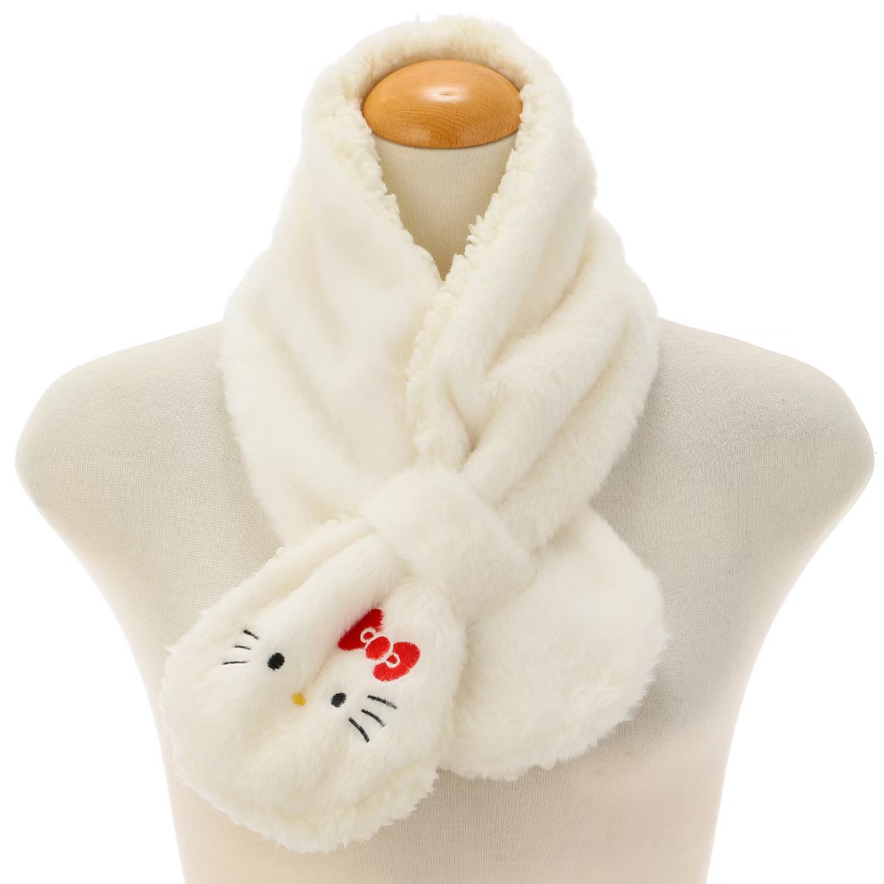 【日本直送】Sanrio 可愛角色毛絨交叉頸巾｜冬日保暖必備