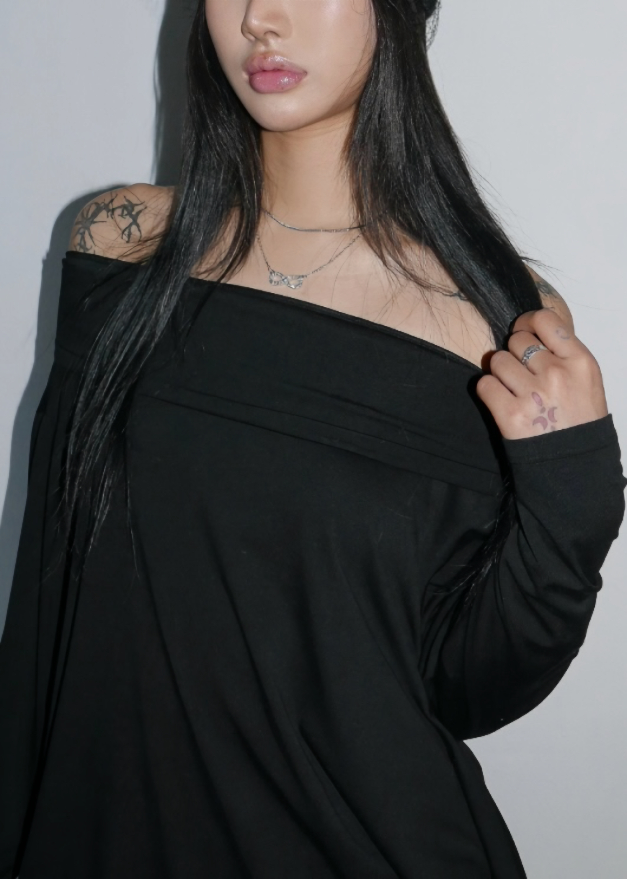 Off Shoulder Tie-Waist Long Sleeve