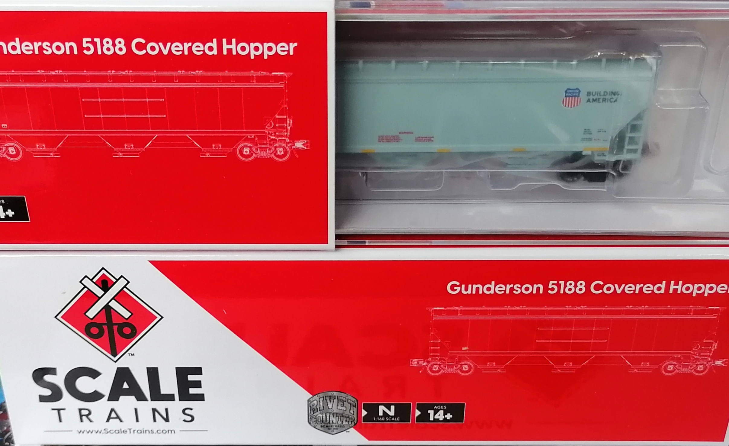 UP Gunderson 5188 Covered Hopper, Union Pacific/High Reporting Marks Scaletrains N