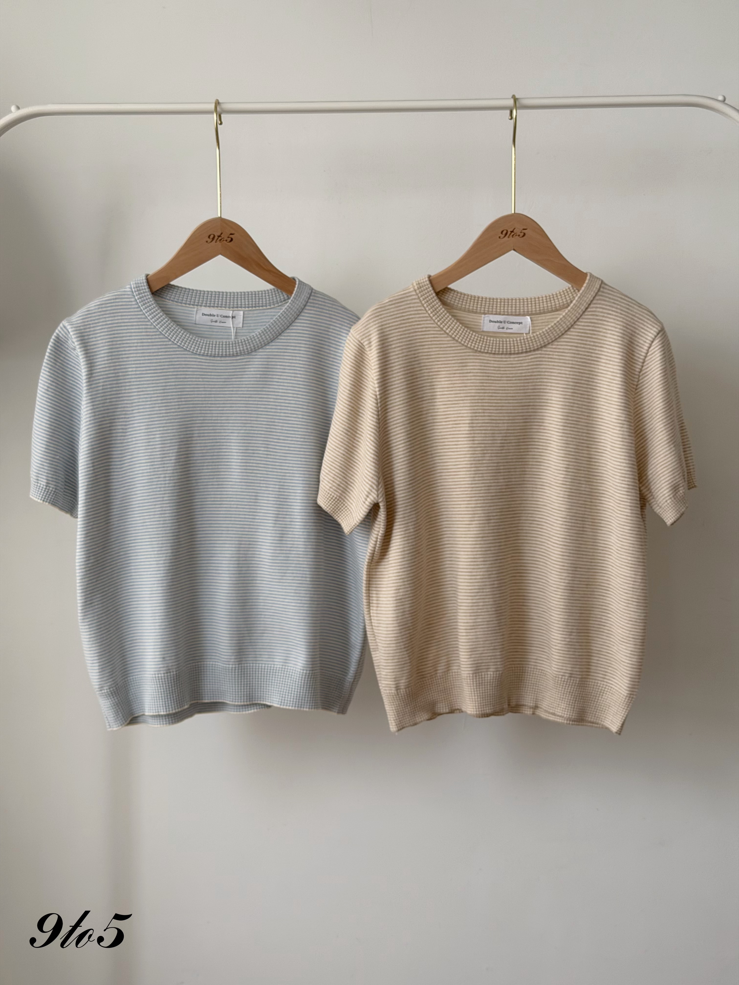 T4453 Round Neck Striped Knit Top - 4 Colors