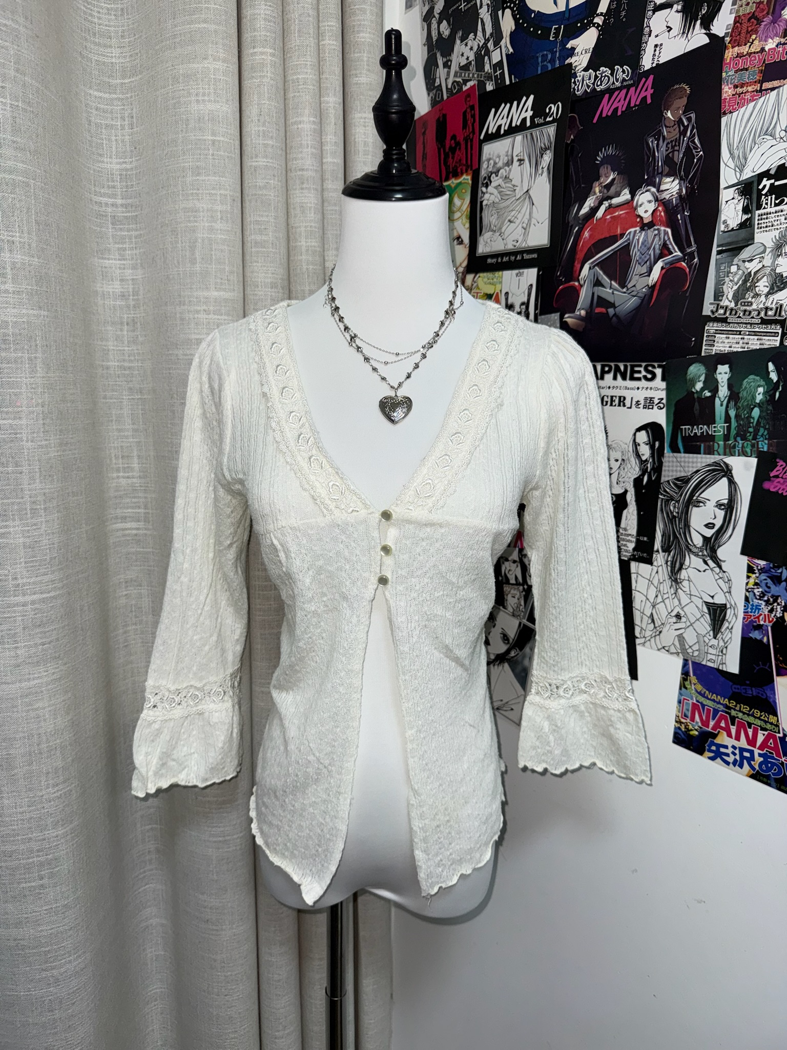 White Lace Cropped Outerwear