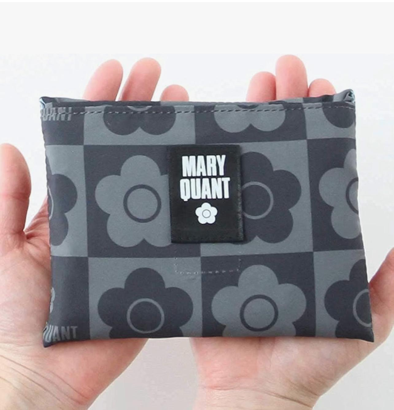 MARY QUANT 經典雛菊格紋可折疊購物袋（大）