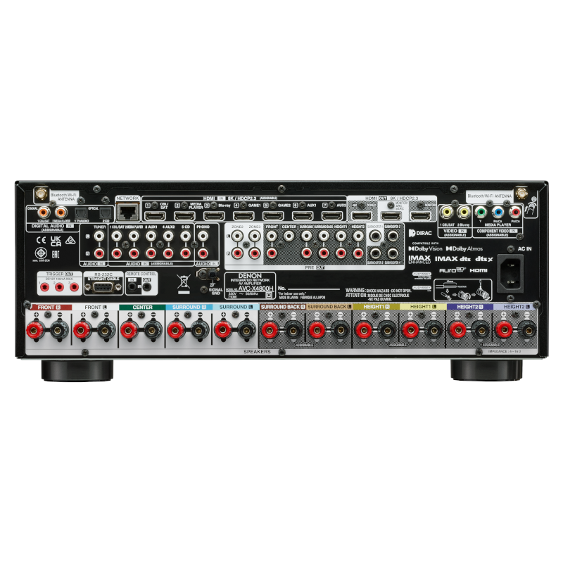 Denon AVC-X4800H 9.4 Ch. 200W 8K AV Receiver Powered by HEOS™