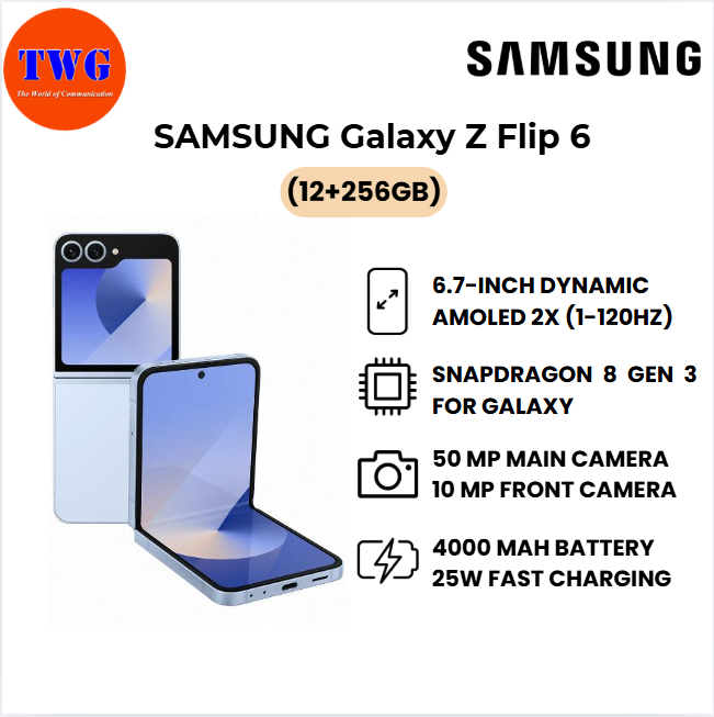 SAMSUNG Galaxy Z Flip 6 (12+256GB) DEMO SET, 100% ORIGINAL MALAYSIA 