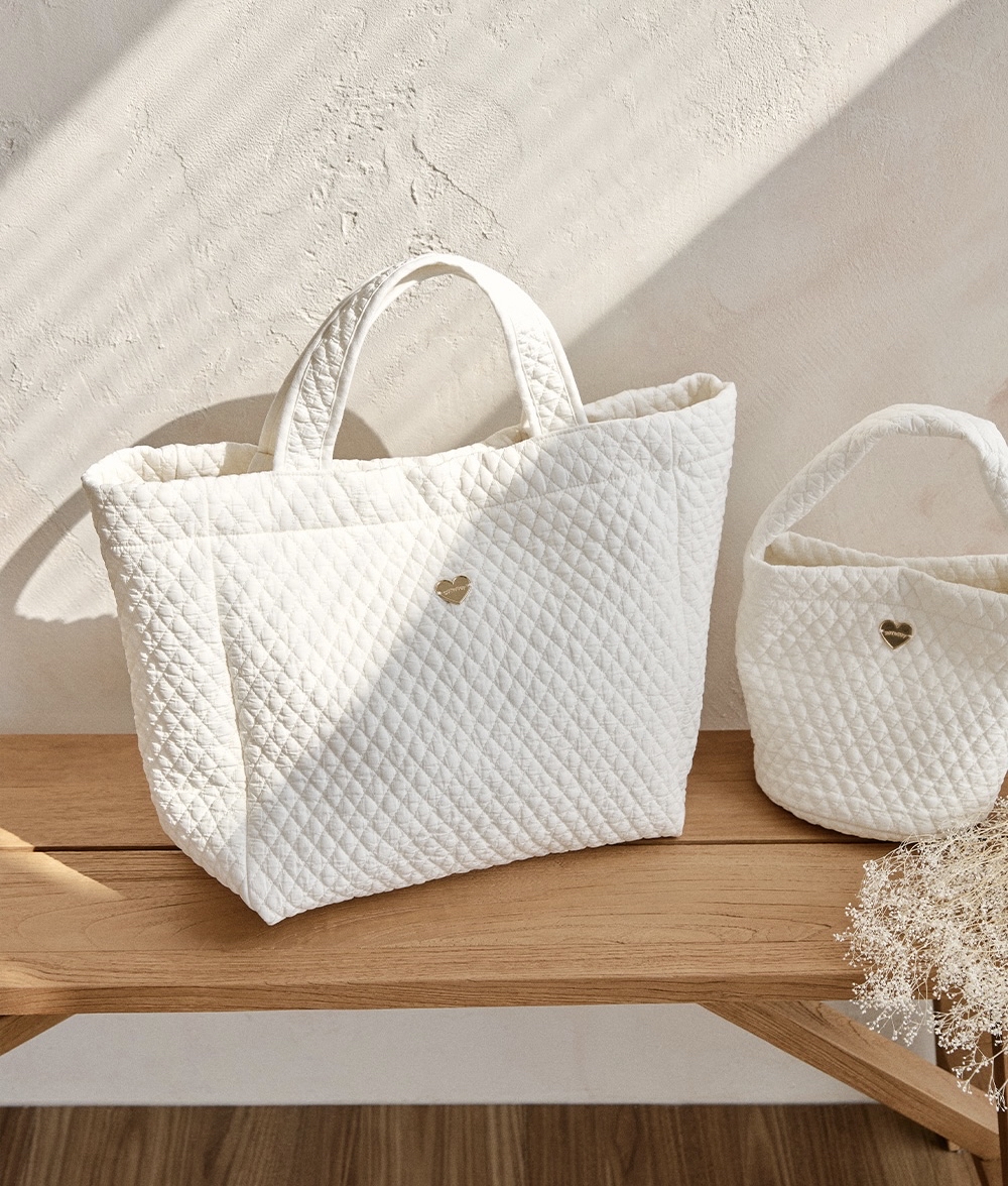 26S/S🌸DTD金心點綴100支鑽石絎縫系列-雙把手大號尿布包