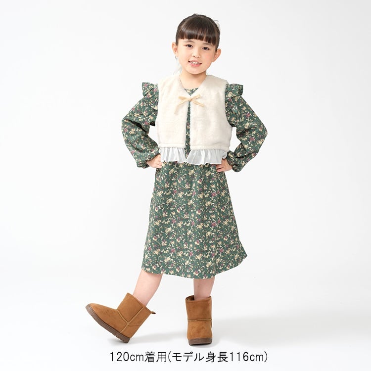 🆕【⭐訂購⭐】 🇯🇵日本直送 🌀小碎花 燈芯絨 長袖襯衫 連身裙🌀[ELHA-0119][261002]