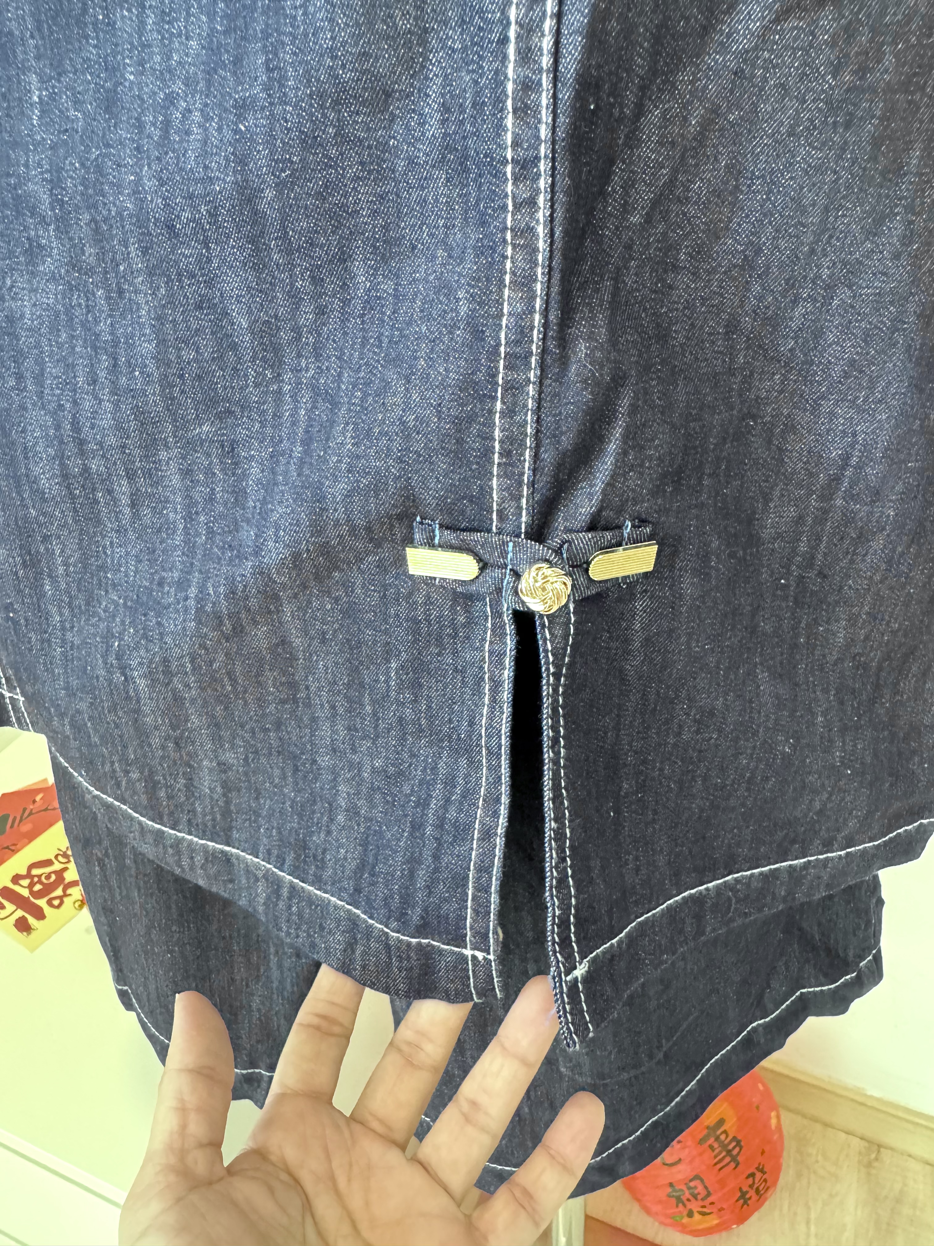 Ru Yi Oriental Denim Set “如.意” 新中式盘扣设计牛仔上衣+短裤套装 (2 Colours)