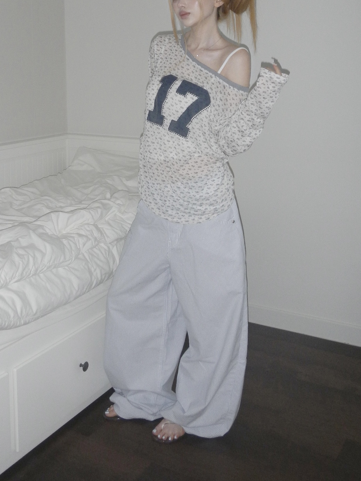 Vintage Floral Print Slouchy Top