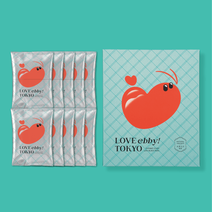 [訂購] [日本製] 🦐 東京限定零食登場！坂角総本舖「LOVE ebby! TOKYO」黑海苔蝦脆片 賞味期限：製造日起120日{TF260854}
