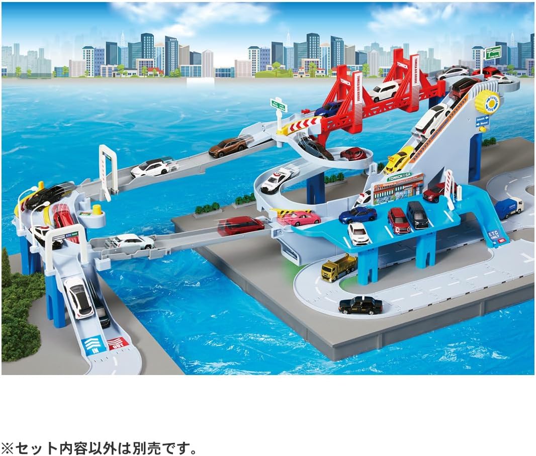 TAKARA TOMY Tomica 2WAY高速公路軌道套裝 兒童玩具 小汽車軌道 停車場玩具 車仔玩具3歲以上 Vbuy