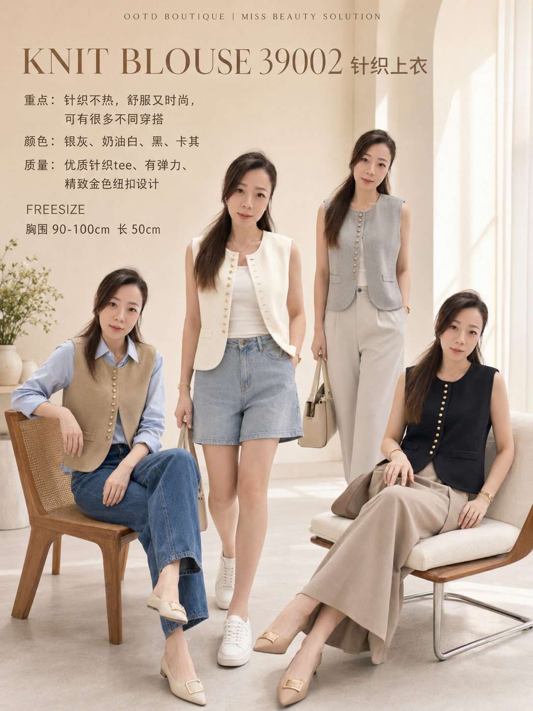39002 PREMIUM KNIT BLOUSE 优质针织上衣