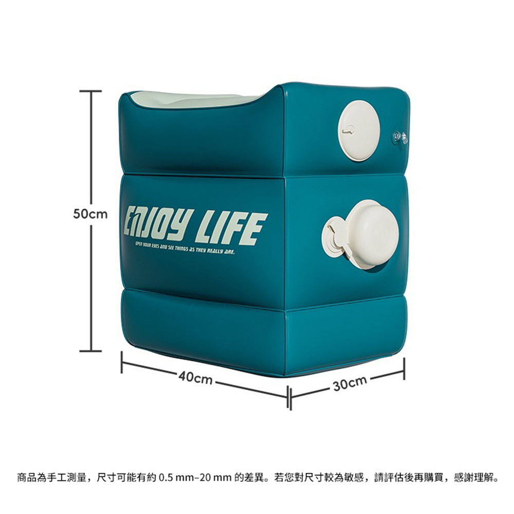 充氣腳墊 腳凳 長途飛機放腳墊 火車 高鐵 汽車足墊 充氣腳墊足踏 白色 [平行進口] HK2769