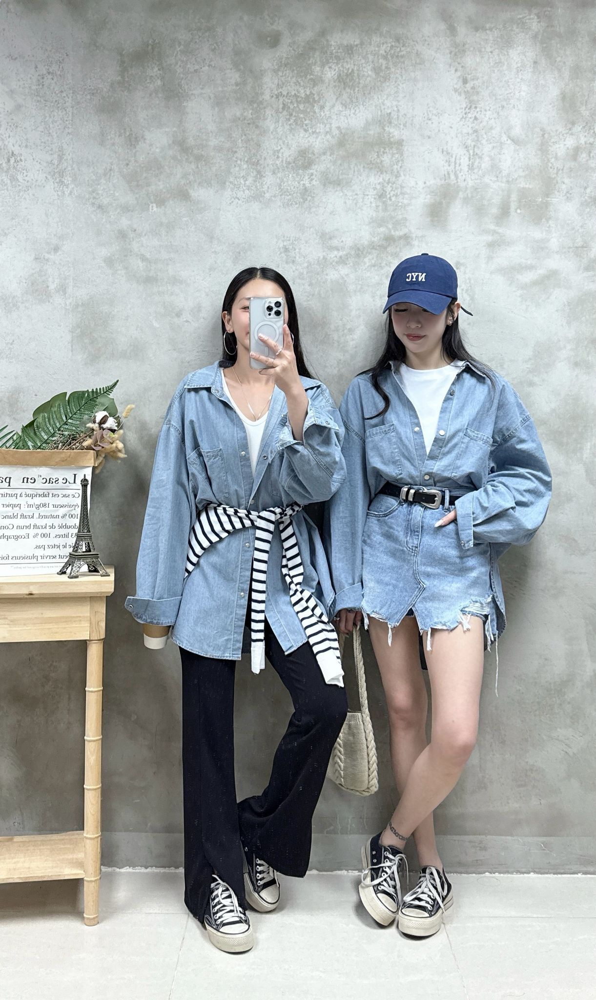 C17 車章軟身牛仔褸