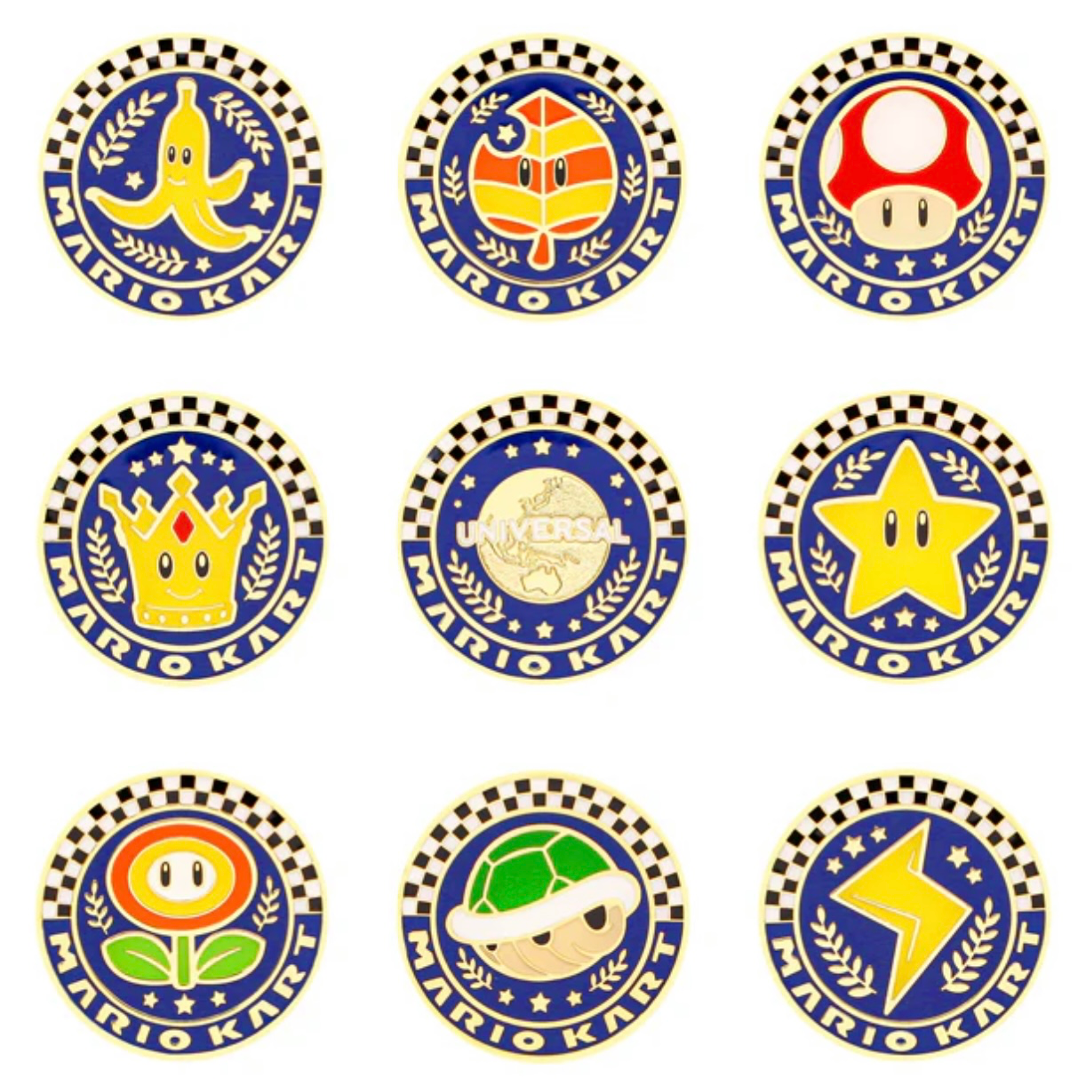 Mario Kart Pin Badge Complete Box (9 pieces)