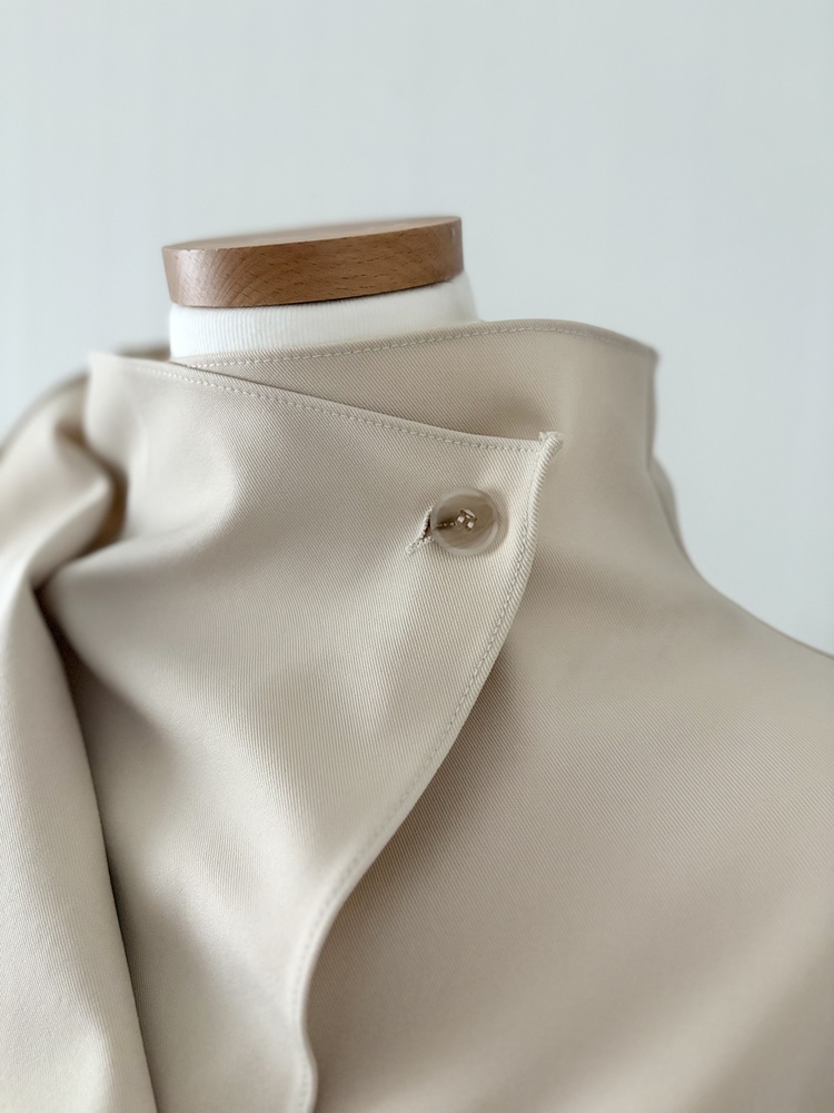 Classic Flared Trench Dress (Ivory)