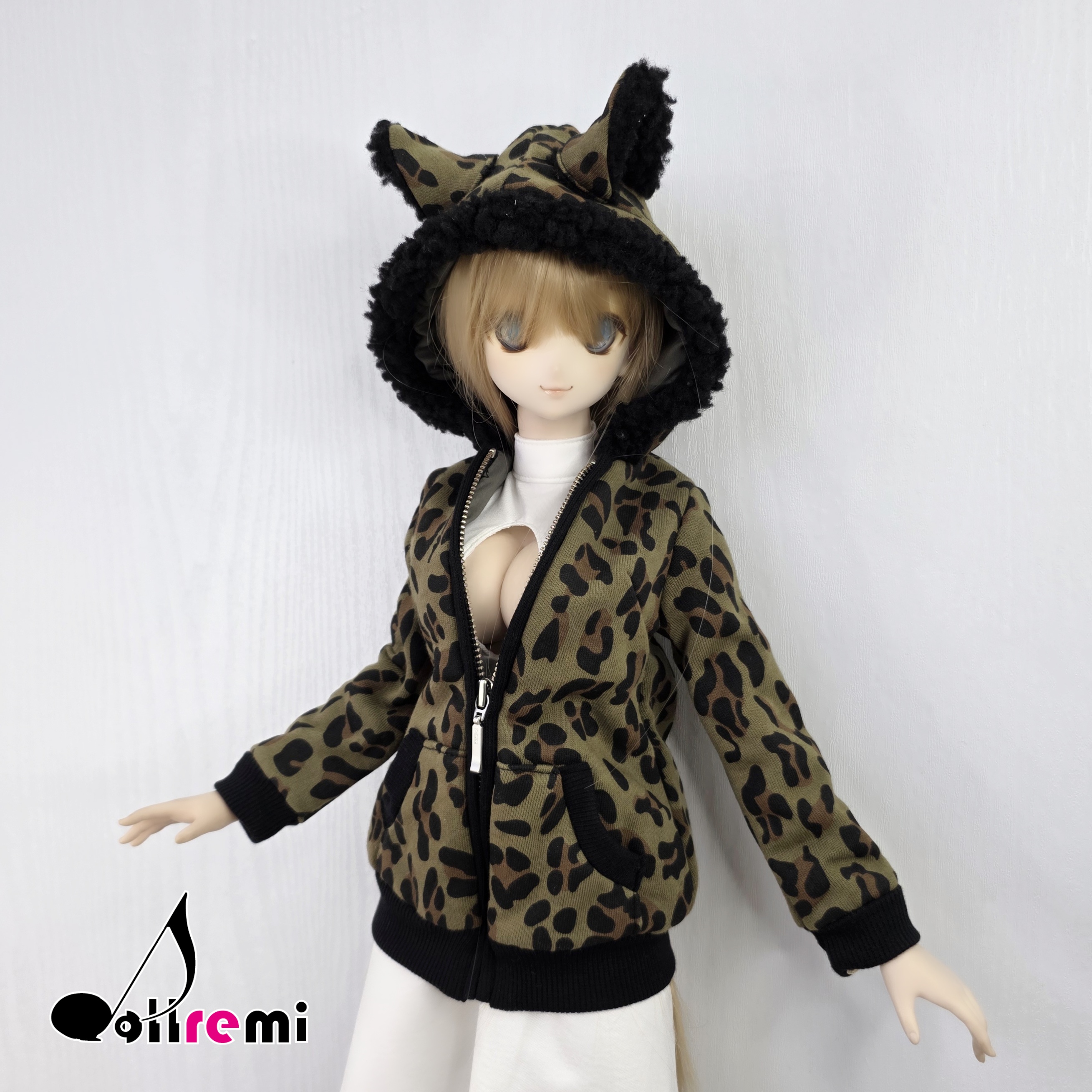【dollremi】(DD0570) 豹紋有耳連帽外套 Leopard print hooded jacket with ears