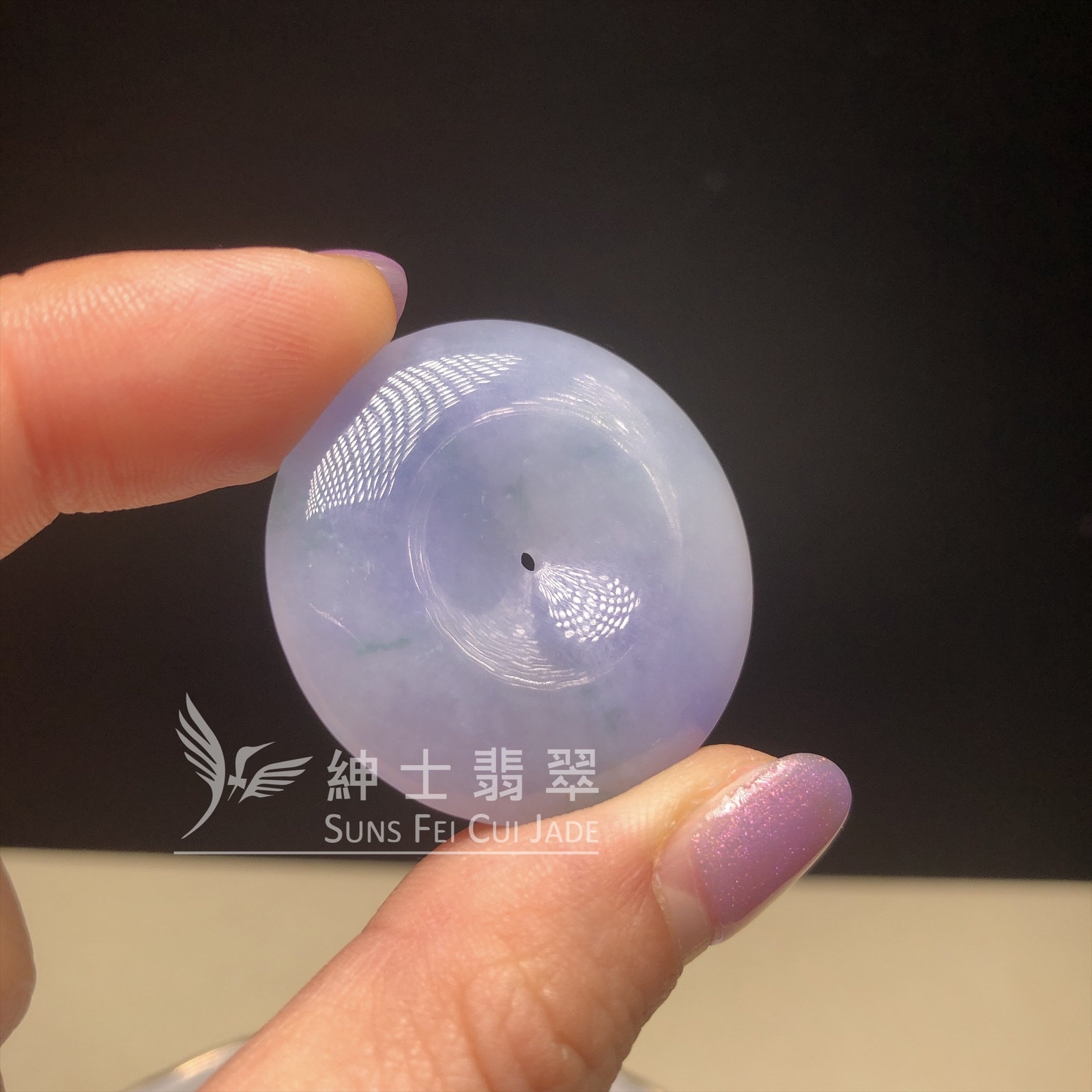 B08569  茄紫飄花平安扣