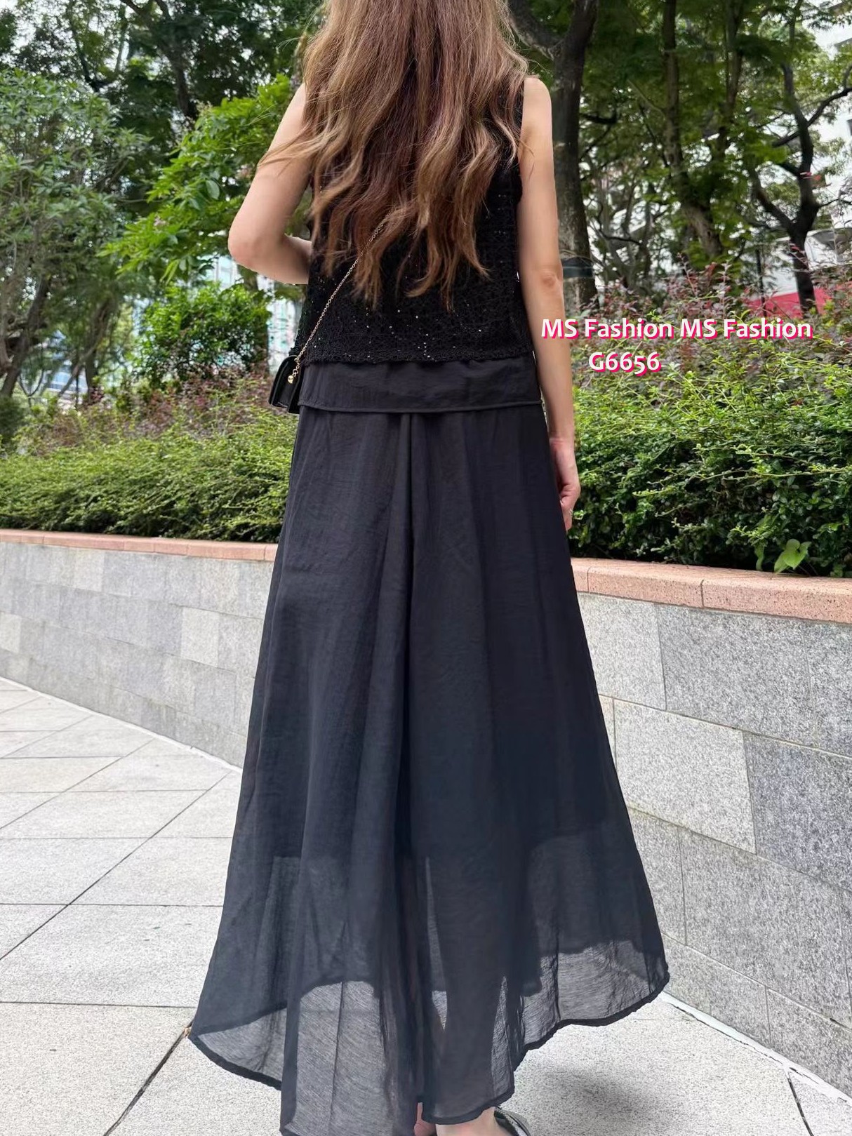 G6656 通花背心+半裙Set