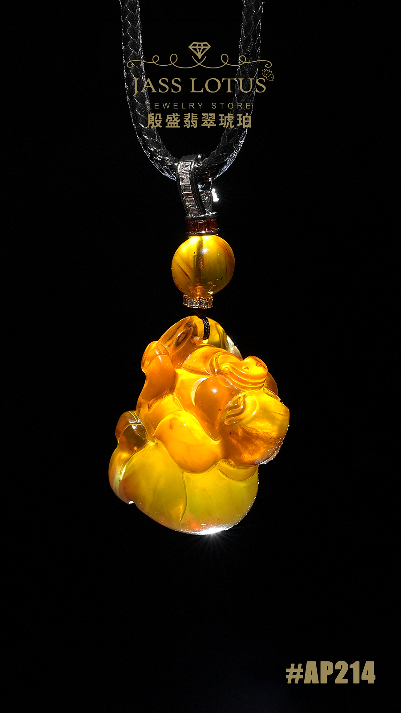 緬甸天然琥珀棕血珀肥豬吊墜