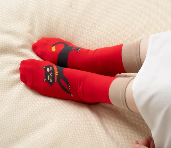 【日本製】人氣拼合完整貓貓抗菌防臭襪