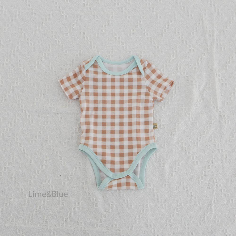 Summer Cracker Check Short-Sleeve Baby Suit