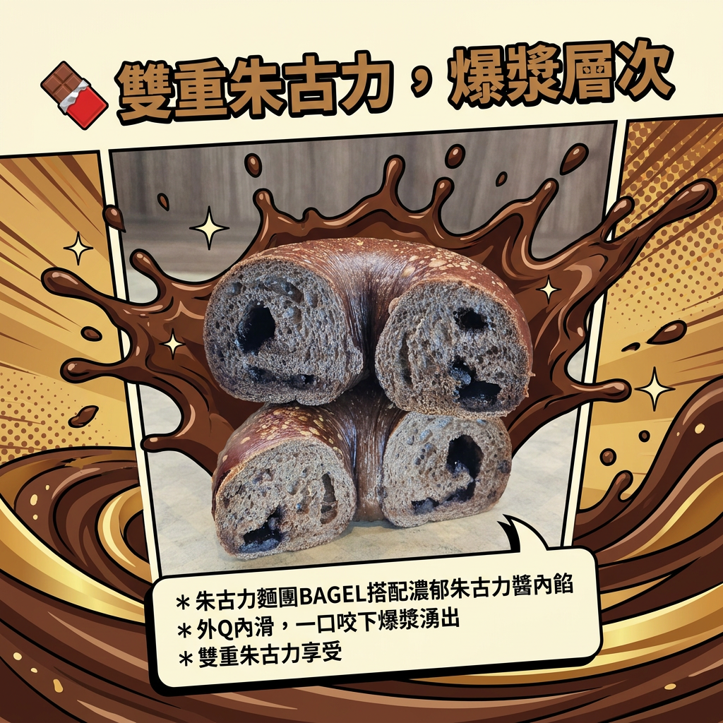 阿嫲｜朱古力BAGEL｜雙重爆漿 濃郁醇厚苦甜