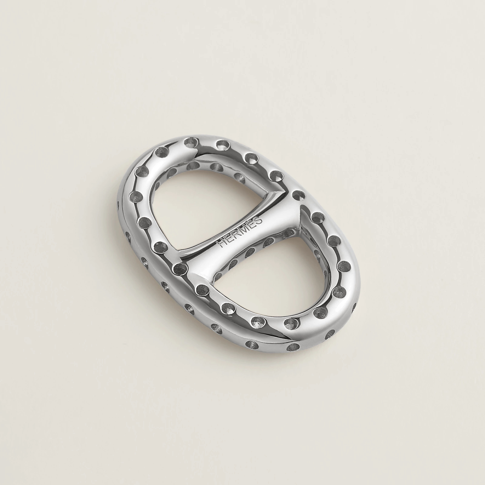 Hermes 全新🆕 Mini Chaine d'Ancre Perforee 鍍銀絲巾扣